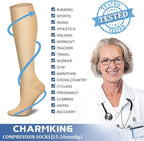 CHARMKING Compression Socks for Women & Men Circulation 15-20 mmHg is Best - Image 6