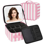 Makeup Bag With LED Mirror, Travel Makeup Case with Light up Mirror Large - Image 9