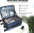 KROSER Carry On Luggage with Spinner Wheels & Built-in TSA Lock, Expandable Top - Image 3