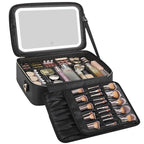 Relavel Travel Makeup Bag With LED Mirror, 16.2" Large Makeup Train Case by Relavel