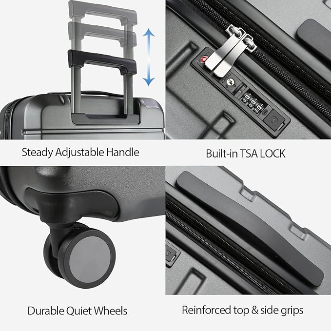 KROSER Hardside Expandable Carry On Luggage - Image 4