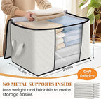 Fab totes 24 Gallons Clothes Storage, Foldable Thick Fabric Blanket Storage Bags - Image 2