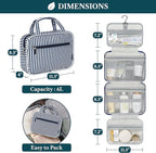 PAVILIA Hanging Toiletry Bag Travel Bag Women Men, Foldable Cosmetic Organizer - Image 2