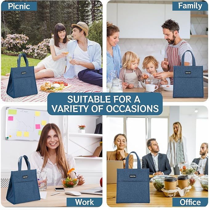 Della Gao Insulated Lunch Bag for Women Men, Waterproof Small Lunch Tote Lunch - Image 7