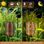 2 Pack Solar Lanterns Outdoor Waterproof Hummingbird and Iris Hanging Garden - Image 3