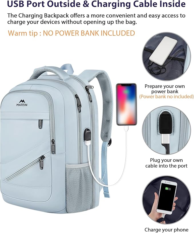 MATEIN College Backpack Women, 17 Inch Large Capacity School Laptop Bookbag - Image 4