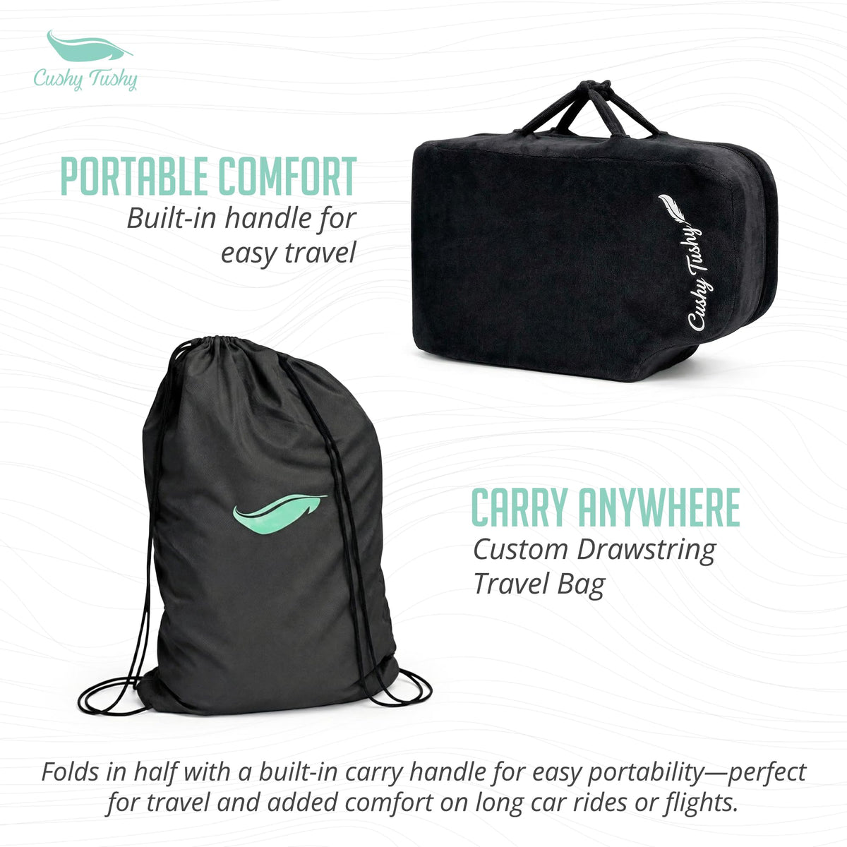 Premium Foldable Wheelchair Cushion (Black / Wheelchair)