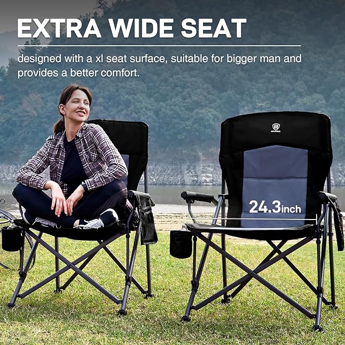 EVER ADVANCED Oversized Folding Camping Chair - Image 6
