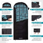 KingCamp Sleeping Bag for Adults, Cold Weather & Warm XL Big and Tall Flannel - Image 3