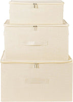 ANMINY 3PCS Storage Bins with Zipper Lids 13 Qt Lidded Fabric Storage Boxes - Image 8