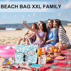 LEDAOU Large Beach Tote Bag Women Waterproof Sandproof Zipper Beach Tote Bag - Image 6