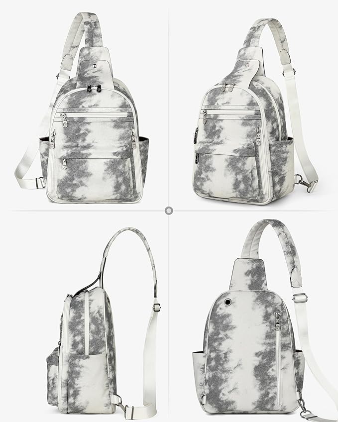 FADEON Large Sling Bag for Women, Leather Crossbody Purse Designer Anti Theft - Image 8