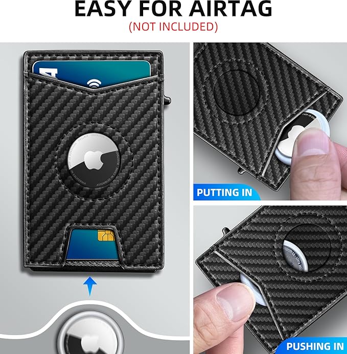 Airtag Wallet for Men, with Money Clip Gift Boxed, Slim Front Pocket Wallet - Image 4