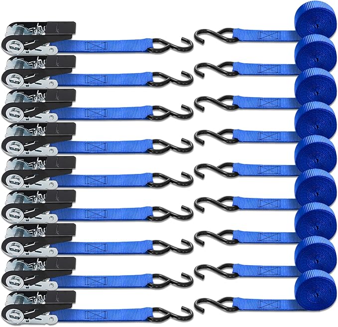 XSTRAP STANDARD Ratchet Tie Down Straps 8PK 1'' x 10 ft - 900 LB Break Strength - Image 6