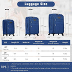 Merax Softside Luggage Set Softshell Lightweight 3 Piece Spinner Suitcase - Image 2
