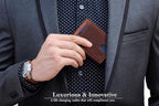 SERMAN BRANDS RFID Blocking Slim Bifold Genuine Leather Minimalist Front Pocket - Image 2