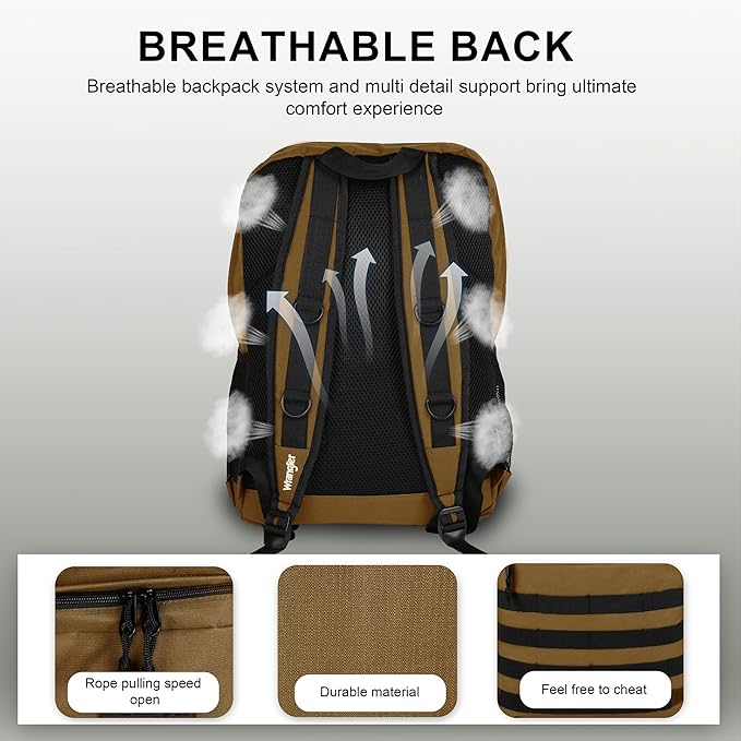 Wrangler Tradesman Backpack, Water Resistant Casual Daypack - Image 5