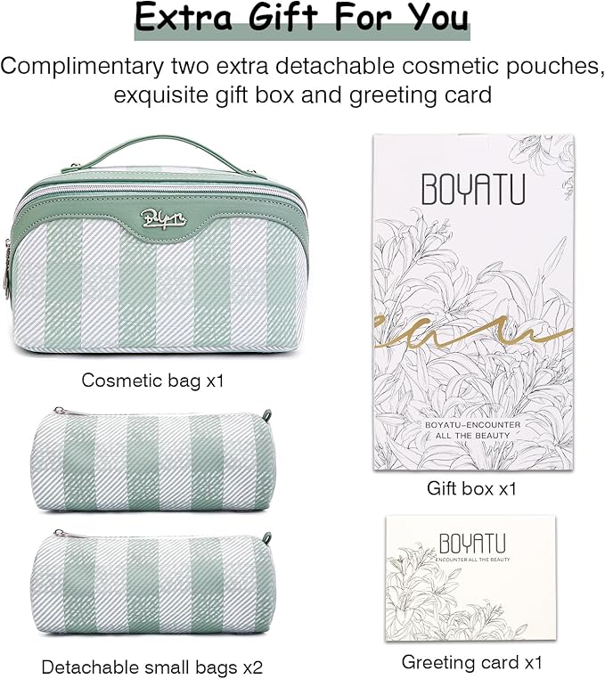BOYATU Makeup Bag Travel Cosmetic Bag: 3 Pcs Set Portable Make up Bags - Image 6
