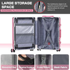 AnyZip Luggage Aluminium Frame Suitcase Hard Shell TSA Lock No Zipper 28In Rose - Image 5