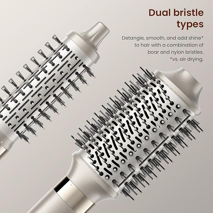 MESCOMB 5-in-1 Hot Air Styler Kit – 110,000 RPM Fast-Drying Dryer, Auto-Wrap Curlers, Straightening & Volumizing Brushes All-in-One (Champagne White)