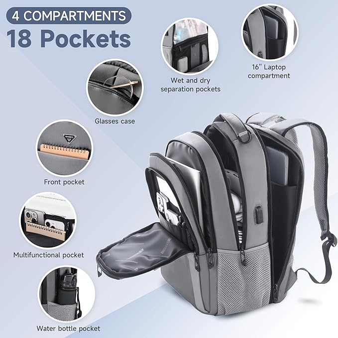Multipocket TSA Travel Laptop Backpack - Image 2