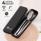 4 Picec Travel Utensils Camping utensils Travel Silverware Set - Image 3