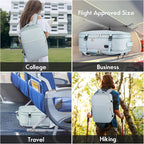 MOMUVO Large Travel Backpack Women, Flight Approved Carry On Backpack, Water - Image 7
