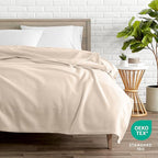 Bare Home Lightweight Polar Fleece Blanket Sand Full/Queen - Image 2