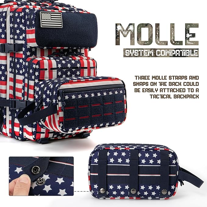 QT&QY Tactical Toiletry Bag For Men Hygiene Bag EDC Military Tool Molle Pouches - Image 5