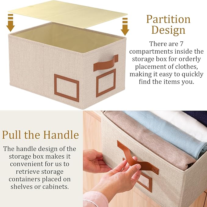 OUTBROS Foldable Storage Box for Shelves, 15 x 10.2 x 7.9 inch Fabric Baskets - Image 7