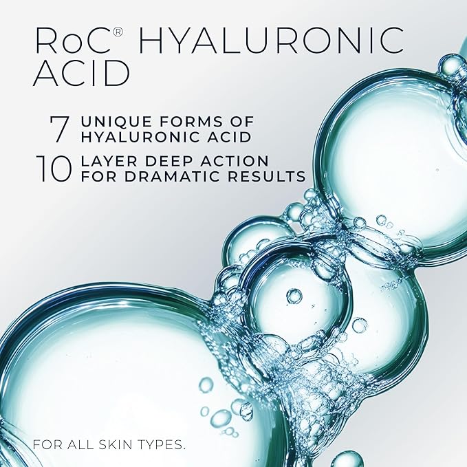 RoC Hydration+ Replumping Serum Stick, Fragrance-Free, Hydrating And Cooling Hyaluronic & Peptide Formula To Boost Elasticity And Visibly Smooth Aging Skin, With Line Smooth Eye Cream Packette, 0.7oz