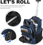 Boavan Rolling Backpack, 17 inch Water Resistant Wheeled Backpack, Carry on - Image 6