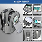 Voova Travel Laptop Backpack, Business Work Laptop Backpack - Image 3