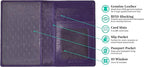 Personalized Monogrammed Dark Purple Leather RFID Passport Wallet - Image 2