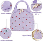 Bluboon Lunch Bag for Women Men Cute Corduroy Lunch Tote Bags Reusable - Image 8