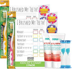 MOUTHWATCHERS Soft Kids Toothbrush, 2 Manual Flossing Toothbrushes and 2 by Mouthwatchers