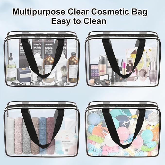 APREUTY Clear Makeup Bags, TSA Approved 3 Pcs Large Cosmetic Makeup Bags Set - Image 4