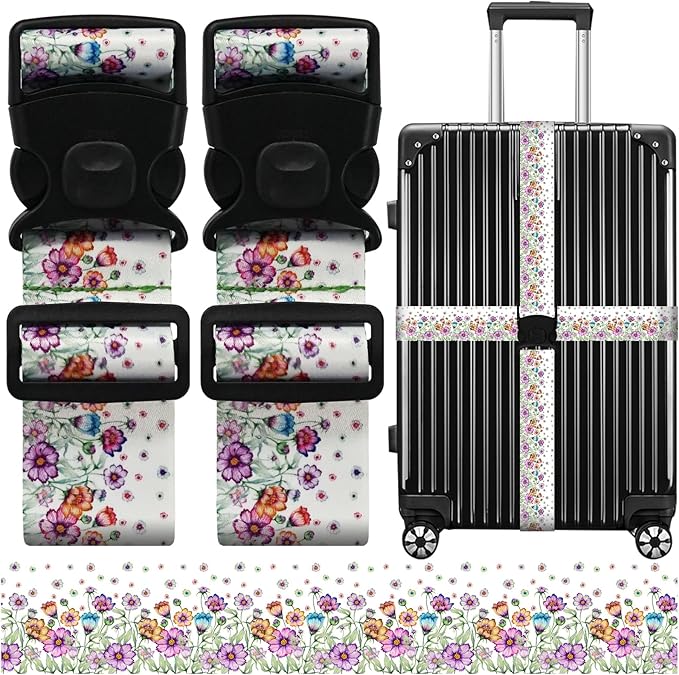 Luggage Straps for Suitcases, Travel Adjustable Belt by ZHOMA