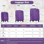 Merax Softside Luggage Set Softshell Lightweight 3 Piece Spinner Suitcase - Image 2