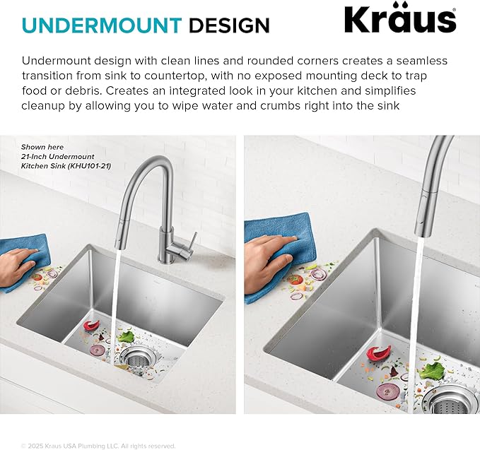 Kraus KHU111-25 Standart PRO 16 Gauge Undermount Single Bowl Stainless Steel - Image 8