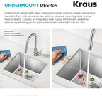 KRAUS Standard PRO 23-Inch 16 Gauge Undermount Single Bowl Stainless Steel - Image 8