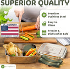 Everusely - Bento Box - Sage, 47oz / 1.4 L - Stainless Steel Lunch Box - 3 - Image 6
