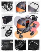 Tandem Wagon Stroller – All-Terrain 2-in-1 Push & Pull Design, Double Seat - Image 7