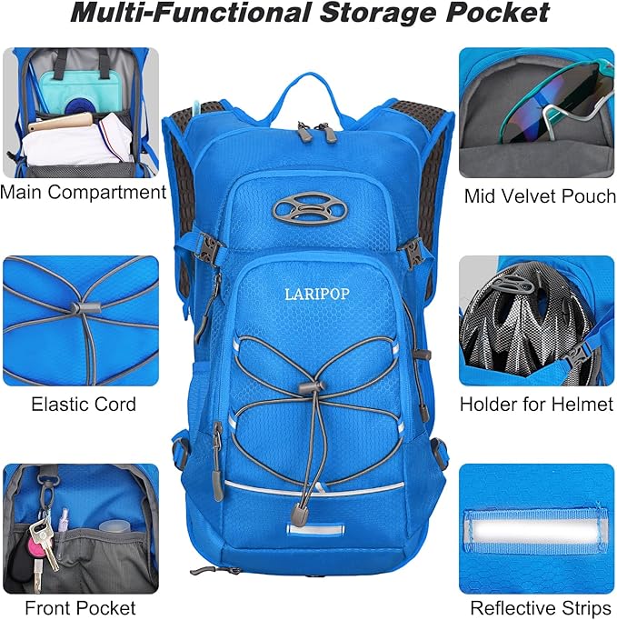 LARIPOP Hydration Backpack, 18L Hiking Backpack - Image 4