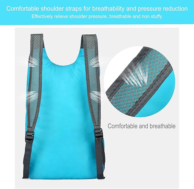 16L Hiking Daypack Lightweight Foldable Travel Backpack Water Repellent Camping - Image 8