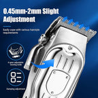 Gegong Professional Hair Clippers for Men, Cordless Hair Trimmer Kit, LCD Display Hair Cutting Set, Wireless Barber Clippers, Rechargeable Haircut Machine for Family (Silver)
