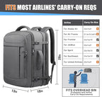 Carry On Backpack, Travel Laptop Backpack, Expandable 40-50L Large Luggage TSA - Image 6