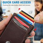 Men Wallet, with Money Clip Coins Pocket ID Window, Slim Front Pocket RFID - Image 5