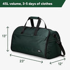 Halfday Convertible 2-in-1 Premium Garment Duffel Weekender Bag 45L | - Image 6
