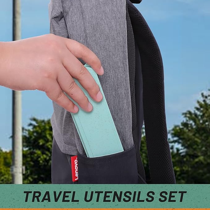 8 Picec Travel Utensils Camping utensils Travel Silverware Set - Image 6